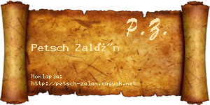 Petsch Zalán névjegykártya