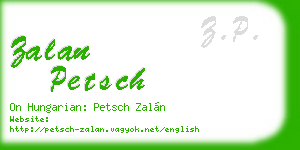 zalan petsch business card